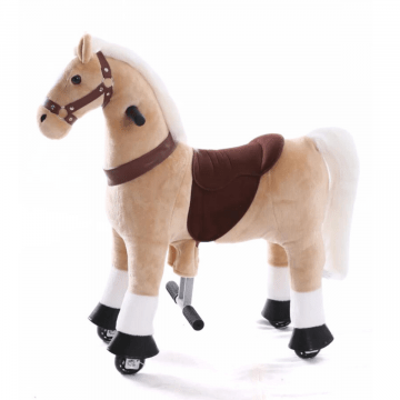 Kijana rijdend speelgoed paard beige klein