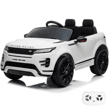 Range Rover elektrische kinderauto Evoque wit schuin
